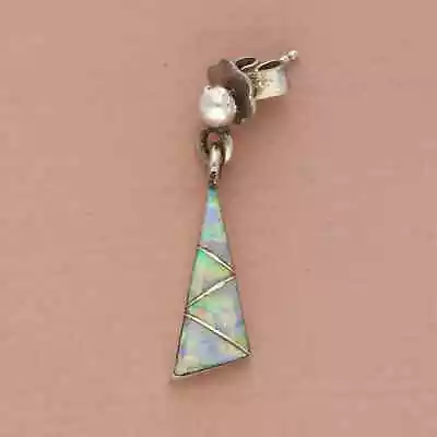 ❗️CLEARANCE❗️sterling Silver Vintage Opal Inlay Dangle Post Single Earring • $19.20