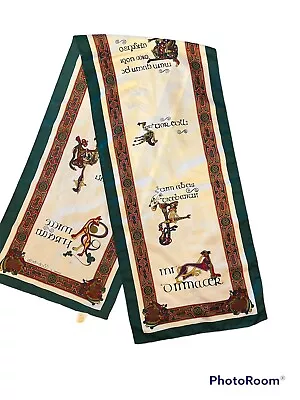 Vintage Irish Gaelic Scarf- Inspired By The Book Of Kells 55x12  Celtic Style • $12