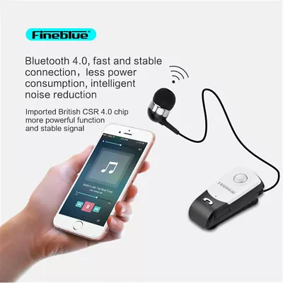 1x Clip-on Wireless Bluetooth Headset Business Earphone Bluetooth Headset Earpho • $13.77