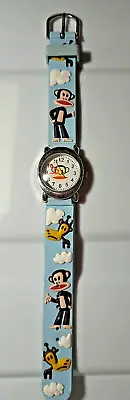 Vintage Watch Paul Frank   Julius Monkey  Blue/silver Band/multicolor Hands Neon • $20