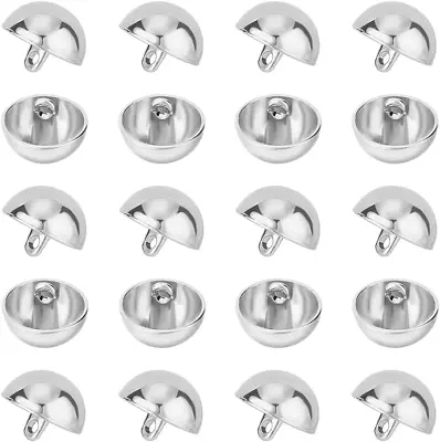 40Pcs Alloy Shank Buttons 15Mm Diameter Half Round Shank Blazer Buttons Metal Be • $8.09