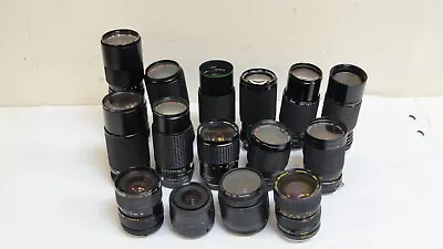 $49.99 • Buy Lot Of 15 Vintage PARTS AS-IS Vivitar Tamron Soligor Camera Lenses *PARTS AS-IS*