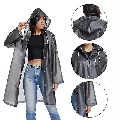 UNIQUEBELLA Waterproof EVA Raincoat Jacket Ponch Hooded Rain Cape Hiking Outdoor • $18.99