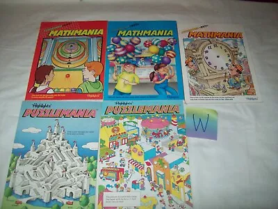 'W' 5 Mathmania Highlights Books All Clean New Unused 1999 NOS • $3.99