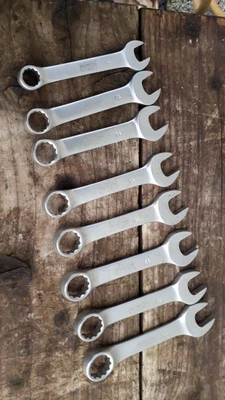 £9 • Buy Mac Allister Stubby Midget Short Combination Spanner Set 8 Piece Metric
