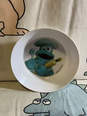 Vntg 1977 Cookie Monster Muppets Dish Blue Chef Baker Kid Sized Bowl Toddler NHP • $13.99