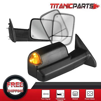 Pair Power Heated Towing Mirrors For 2010 2011 2012 Dodge Ram 1500 2500 3500 • $128.82