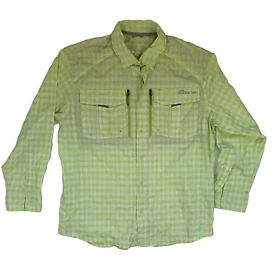 Cabelas Guidewear Button Long Slv Shirt Men's Large Green Vented Outdoor Fishing • $24.95