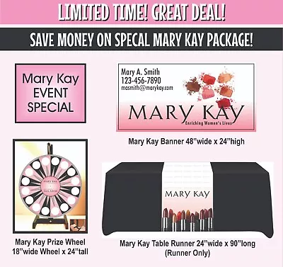 MARY KAY EVENT SPECIAL Prize Wheel Banner And Tablecloth Runner  GREAT DEAL! • $259