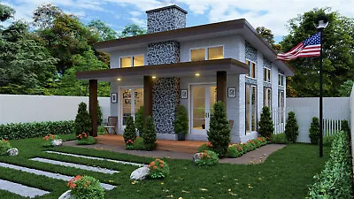 Custom Modern House Plan 3 Bedroom & 2 Bathroom With Original CAD & PDF Files • $29.99