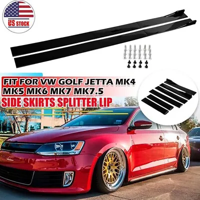 $47.99 • Buy For VW Jetta MK6 86.6  Gloss Black Side Skirt Extension Splitter Lip Body Kit