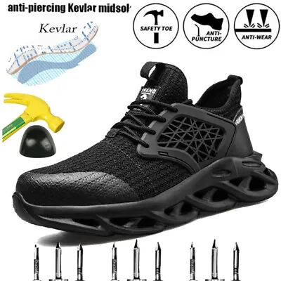 Mens Anti-Puncture Steel Toe Safety Shoes Construction Work Boots Sneakers • $27.89