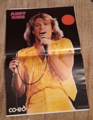 Vintage ANDY GIBB Magazine 1978 Co-Ed Pin Up Teen Adult Magazine Center POSTER • £15.25