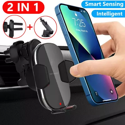 Wireless Car Charger Fast Charging Car Mount Phone Holder For IPhone 14 13 12 • $10.90