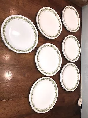 Set Of 4 Vintage Corelle CRAZY DAISY Green Spring Blossom Dinner Plates 8 5/8” • $21