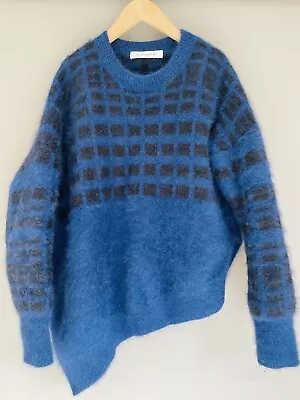 Scanlan Theodore ANGORA JUMPER Knit Angled  Blue & Black ~ Women Size Small • $180