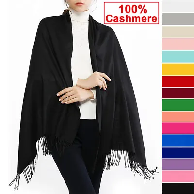 $6.68 • Buy Womens Mens 100% Cashmere Scotland Oversized Blanket Wool Scarf Shawl Wrap Solid