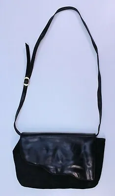 VTG Salvatore Ferragamo Handbag Purse Italy Solid Black Long Strap Classic Snap  • $55.99