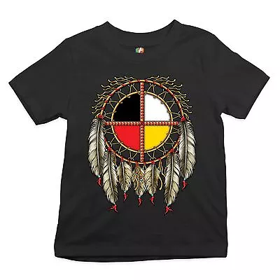 The Medicine Wheel Dreamcatcher Youth T-shirt Native American Symbol Kids • $17.95