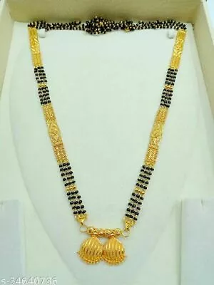 $19.60 • Buy Gold Plated Ethnic Wedding Long Mangalsutra Mala Indian Women Fashion Jewelry
