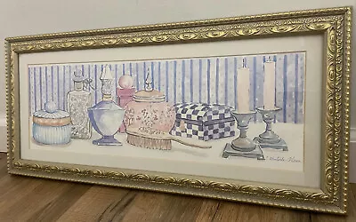 C. Winterle Olson Framed Print Art Watercolor Vanity Counter Perfume Bottles • $74.99