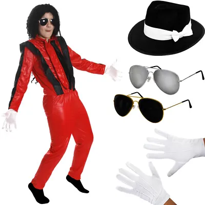 Child King Of Pop Costume Hat Glasses Gloves Fancy Dress Pop Star Kids Jacko • £21.99