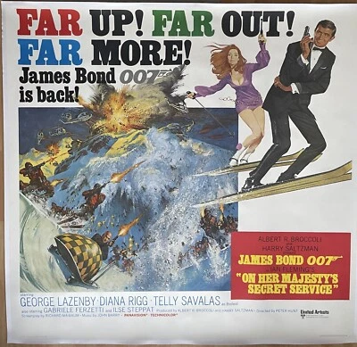 £2800 • Buy On Her Majesty's Secret Service 1969 Rare Original U.s. 6-sheet Poster Near Mint