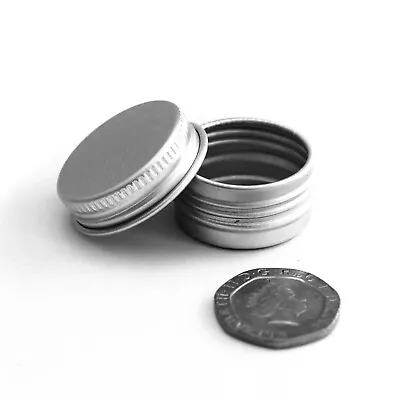 5ml Small Round Aluminium Screw Lid Tins Pots Jars Containers Storage Sample JDA • £3.33