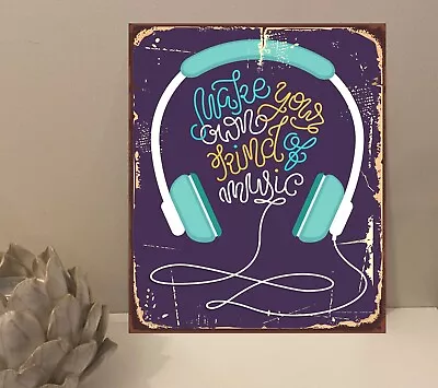 1x Make Your Own Music Quote Metal Plaque Sign Gift House Novelty (mt689) • £3.99