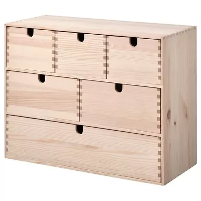 IKEA Mini Chest Of Draws Solid Pine Storage Organiser Paintable 42x18x32 Cm • £39.99