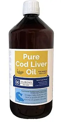 1000ml Cod Liver Oil For Animals & Dogs - Veterinary Feed Grade Liquid 1 Litre • £20.99