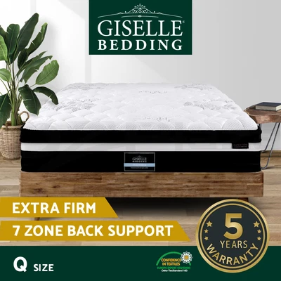 $291.96 • Buy Giselle Queen Bed Mattress Size Extra Firm 7 Zone Pocket Spring Foam 28cm