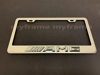 1pc 3D  AMGnew  Emblem Stainless Steel Chrome License Plate Frame Holder NEWFont • $20.48