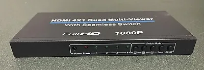 Quad Multi Viewer 4x1 Seamless HDMI Switch Full HD 1080p No Power Cord • $20