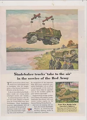 Studebaker War Magazine Ad #3  From Time Mag   Free Shipping In Us • $13
