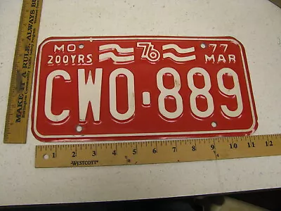 1976 76 1977 77 Missouri Mo License Plate Tag - #cwo-889 Near Mint • $11.10