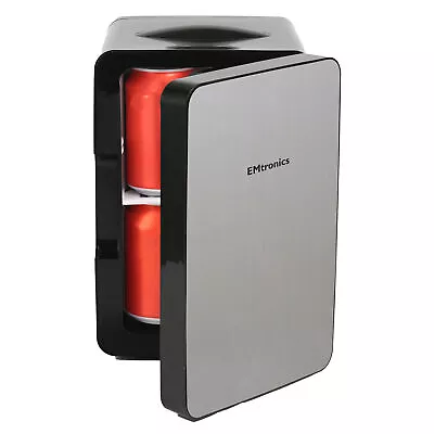 EMtronics 6L Compact Mini Cooler Fridge With 12V Adapter - Brushed • £32.99