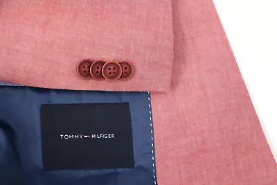 Tommy Hilfiger Sport Coat Men's 36R Two Button Coral Pink Cotton Spring Summer • $44.99