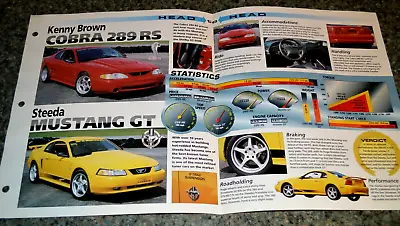 1997 Mustang Cobra Vrs 1999 Steeda Gt Spec Poster Brochure Comparison Kenny Brow • $9.99
