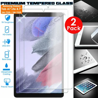 £4.95 • Buy 2x TEMPERED GLASS Screen Protector For Samsung Galaxy Tab A7 Lite 8.7  T220/5