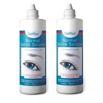 * 2 X Gelflex Contact Lens Solution Preserved Saline 500mL For Sensitive Eyes • $7.78