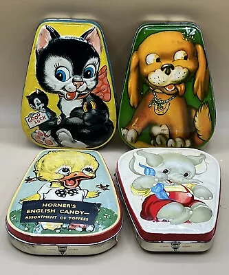 Lot Of 4 VINTAGE Tins George W. Horner & Co. England Kitten Puppy Duck Elephant • $80