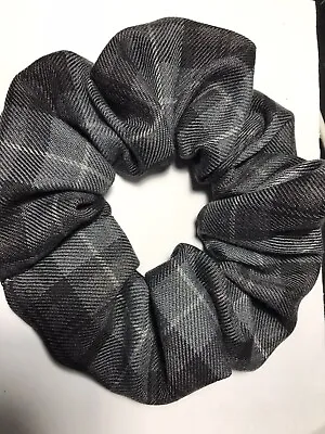 Handmade Grey Tones Tartan  Fabric Scrunchie • £2.90