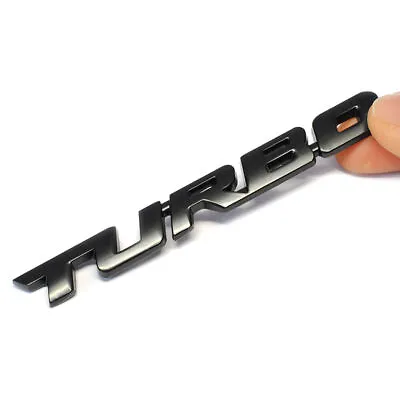 $2.91 • Buy 3D Black Metal TURBO Logo Car Sticker Emblem Badge Decal Decor Car Accessories