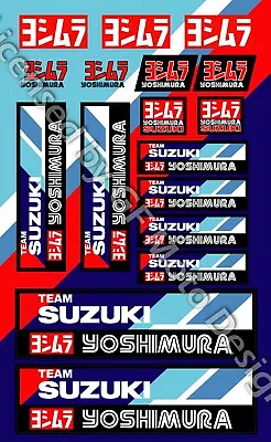 Suzuki GSXR Racing Team Motorcycle Decals Stickers GSX-R Yoshimura Laminated /30 • $10.31