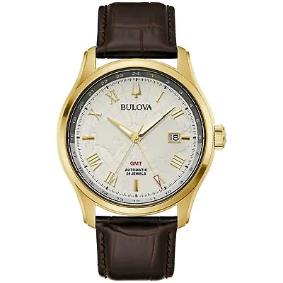 Bulova Men's Automatic Brown Calendar 43MM Watch 97B210 • $326.99