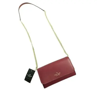 Kate Spade Darcy Chain Wallet Crossbody Purse Red Sangri NWT $269 • $177.77
