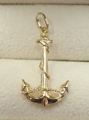 £48.99 • Buy 9ct Gold Anchor Pendant - Medium Size - Stamped 375