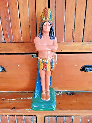 Vintage Native American Indian Chief 16  Plaster Cigar Store Counter  Display • $189