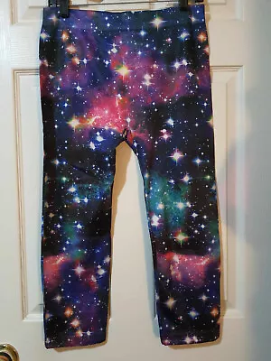 Galaxy Print Leggings Stretch Blue Purple Pink Starry Stars • $5